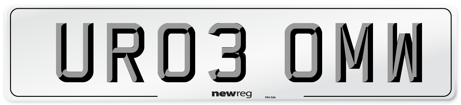UR03 OMW Number Plate from New Reg